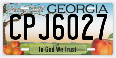 GA license plate CPJ6027