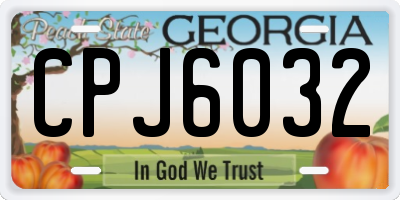 GA license plate CPJ6032