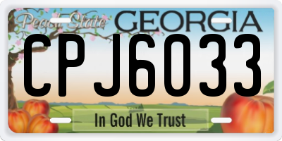 GA license plate CPJ6033