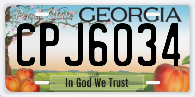 GA license plate CPJ6034