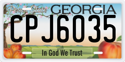GA license plate CPJ6035