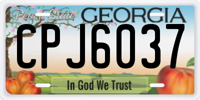 GA license plate CPJ6037