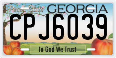 GA license plate CPJ6039