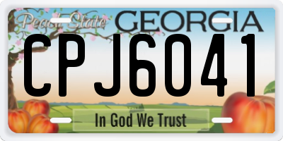 GA license plate CPJ6041