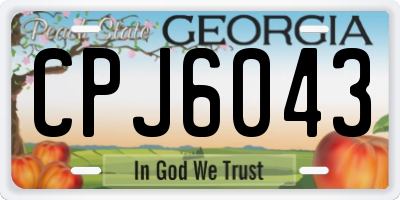 GA license plate CPJ6043
