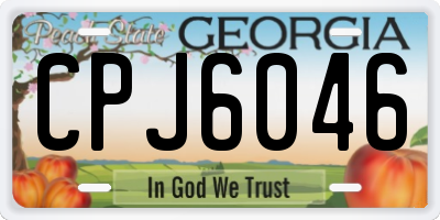 GA license plate CPJ6046