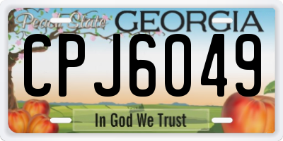 GA license plate CPJ6049
