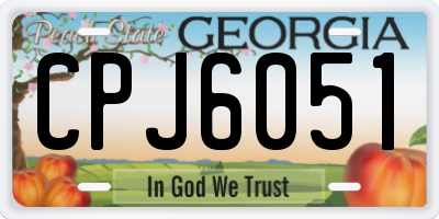 GA license plate CPJ6051