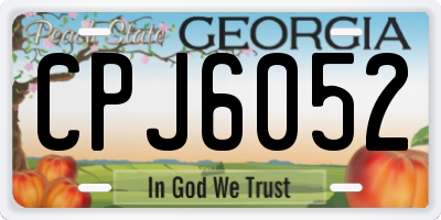 GA license plate CPJ6052