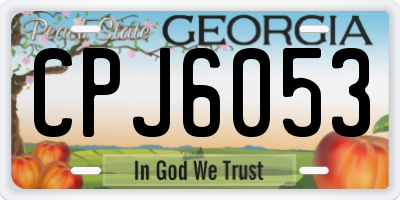 GA license plate CPJ6053