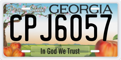 GA license plate CPJ6057