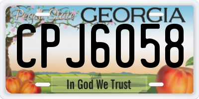GA license plate CPJ6058