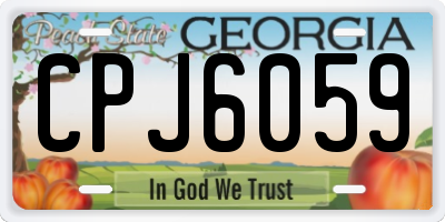 GA license plate CPJ6059
