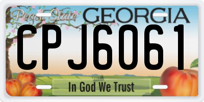 GA license plate CPJ6061