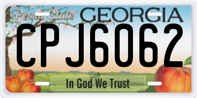 GA license plate CPJ6062
