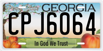 GA license plate CPJ6064