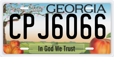 GA license plate CPJ6066