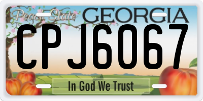 GA license plate CPJ6067