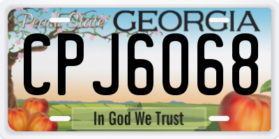 GA license plate CPJ6068