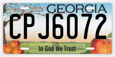 GA license plate CPJ6072