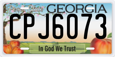 GA license plate CPJ6073