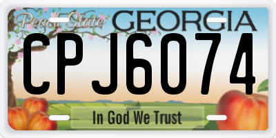 GA license plate CPJ6074