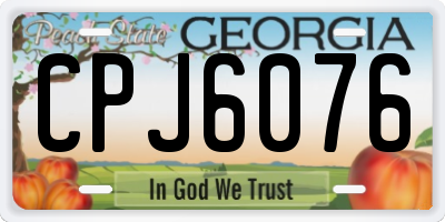 GA license plate CPJ6076