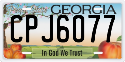 GA license plate CPJ6077