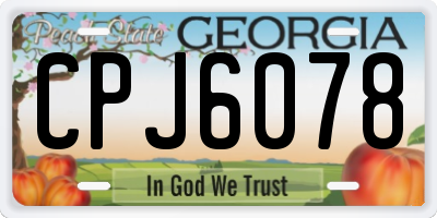 GA license plate CPJ6078