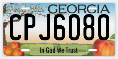 GA license plate CPJ6080