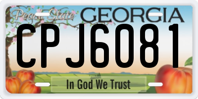 GA license plate CPJ6081