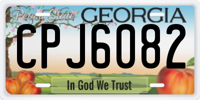 GA license plate CPJ6082