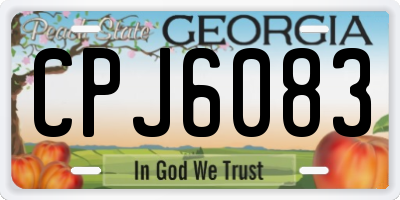 GA license plate CPJ6083