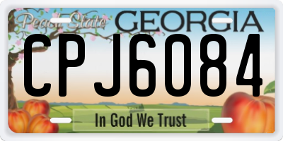 GA license plate CPJ6084