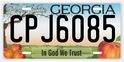GA license plate CPJ6085