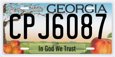 GA license plate CPJ6087