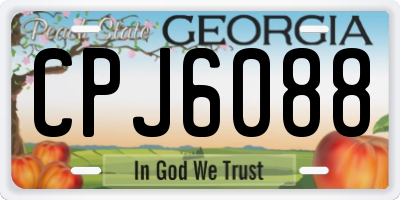GA license plate CPJ6088