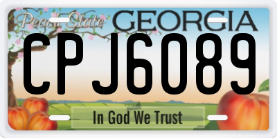 GA license plate CPJ6089