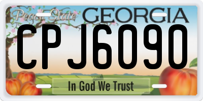 GA license plate CPJ6090