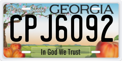 GA license plate CPJ6092