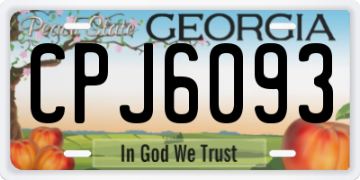 GA license plate CPJ6093