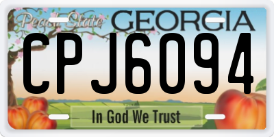 GA license plate CPJ6094
