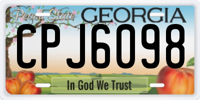 GA license plate CPJ6098