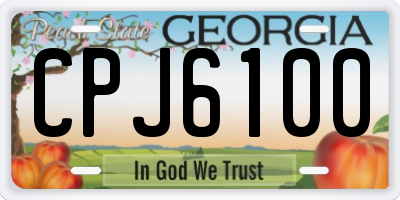GA license plate CPJ6100