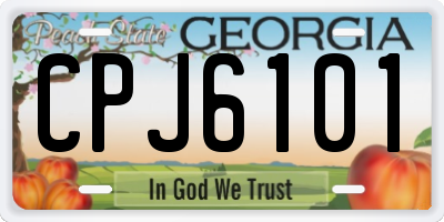 GA license plate CPJ6101