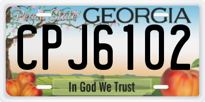 GA license plate CPJ6102