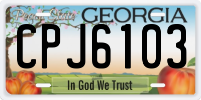 GA license plate CPJ6103