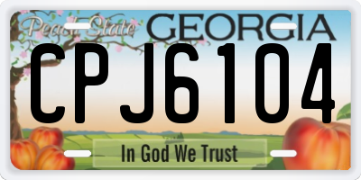 GA license plate CPJ6104