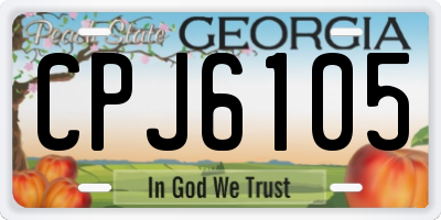 GA license plate CPJ6105