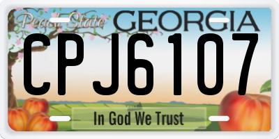 GA license plate CPJ6107